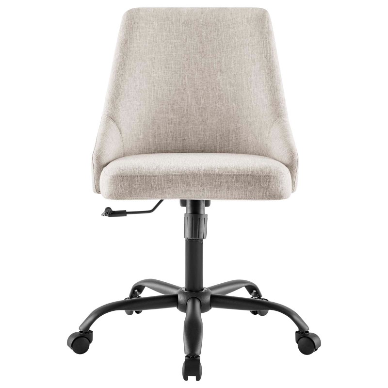 Designate Swivel Upholstered Office Chair in Black Beige
