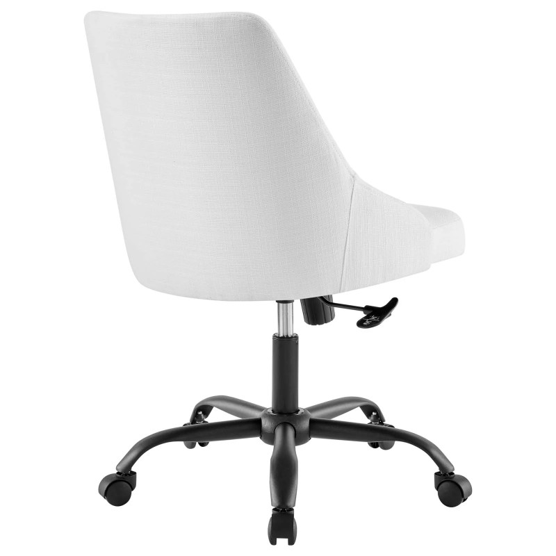Designate Swivel Upholstered Office Chair in Black White