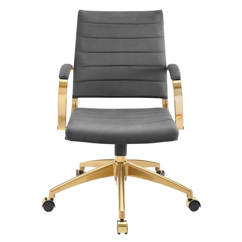 Mid Back Performance Velvet Office Chair in Gray
