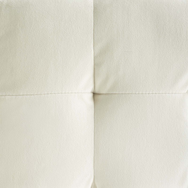 Contour Tufted Cube Performance Velvet Ottoman in Ivory