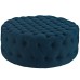 Amour Upholstered Fabric Ottoman in Azure