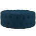 Amour Upholstered Fabric Ottoman in Azure