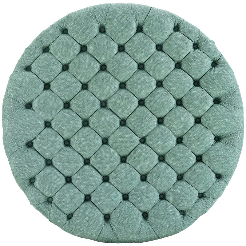 Amour Upholstered Fabric Ottoman in Laguna