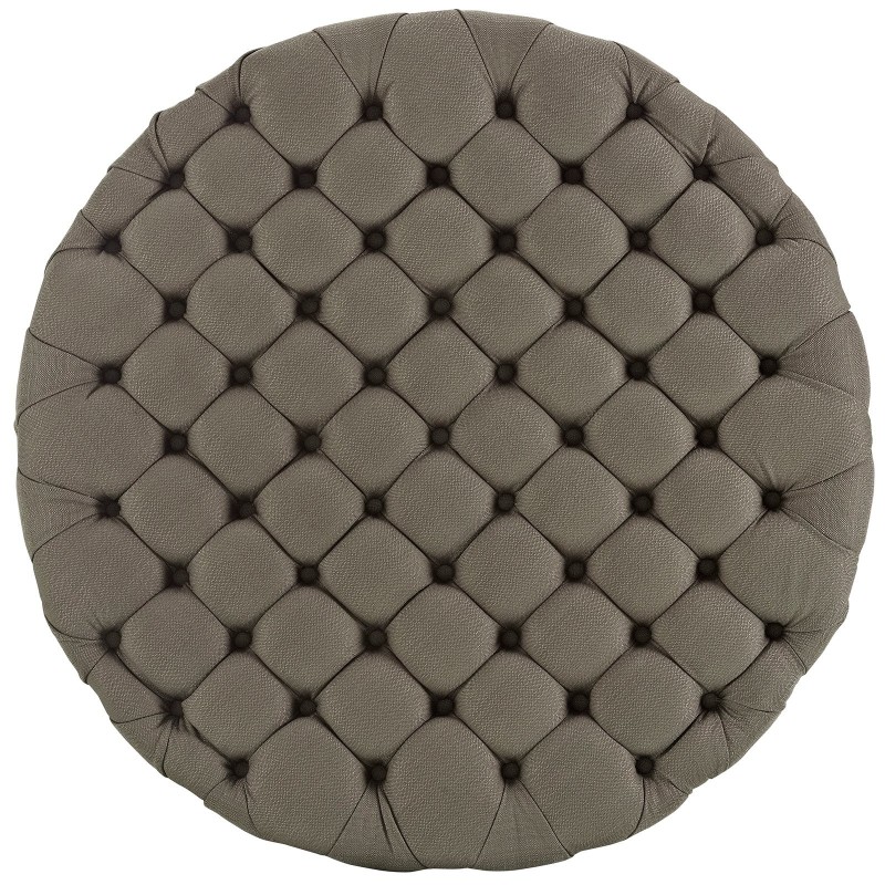 Amour Upholstered Fabric Ottoman in Granite