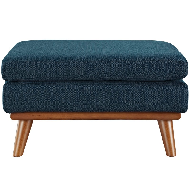 Engage Upholstered Fabric Ottoman in Azure