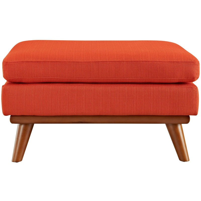 Engage Upholstered Fabric Ottoman in Atomic Red