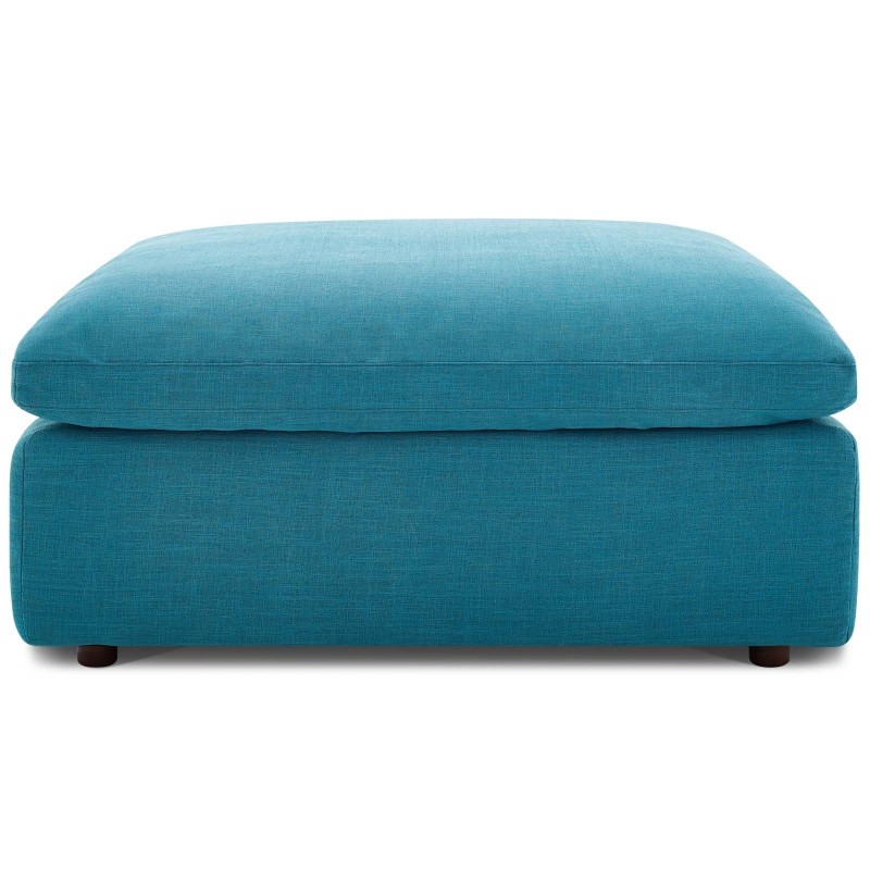 Commix Down Filled Overstuffed Ottoman in Teal