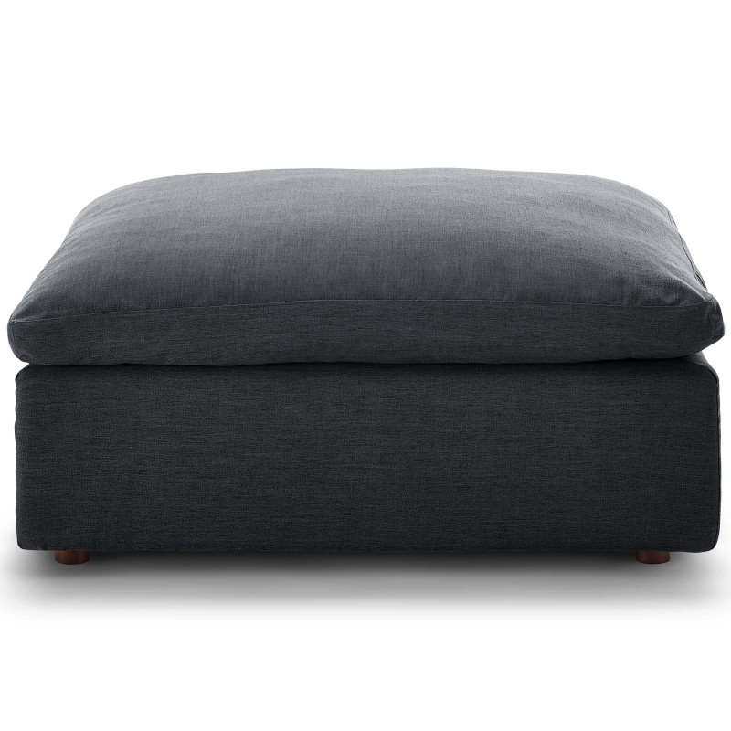 Commix Down Filled Overstuffed Ottoman in Gray