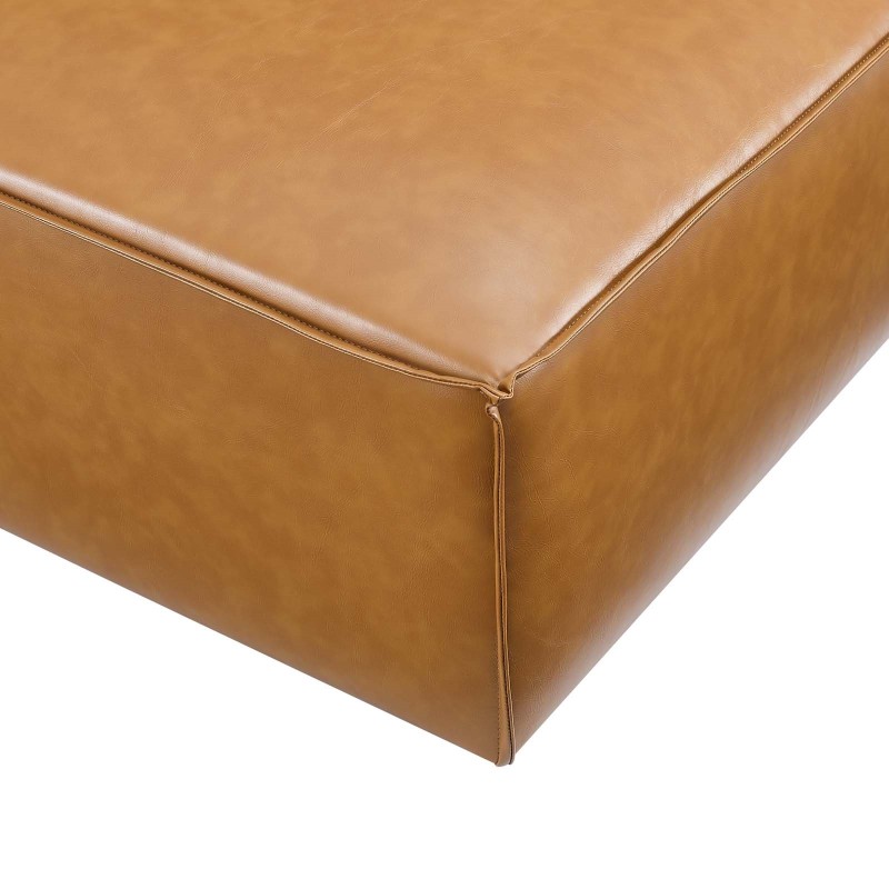 Restore Vegan Leather Ottoman in Tan