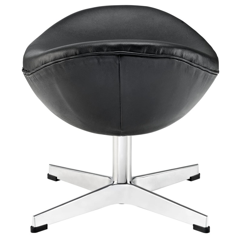 Glove Leather Ottoman in Black