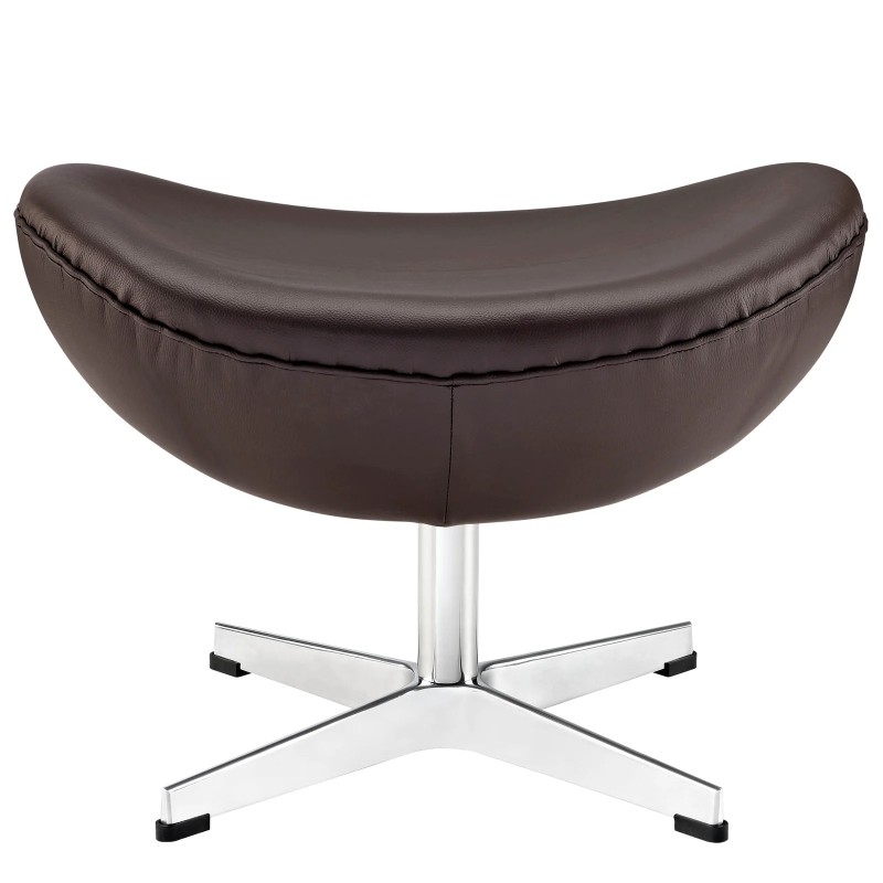 Glove Leather Ottoman in Brown