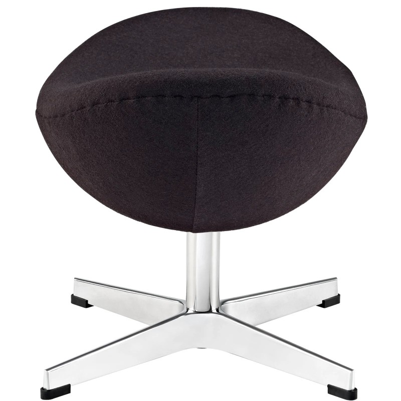 Glove Wool Ottoman in Black