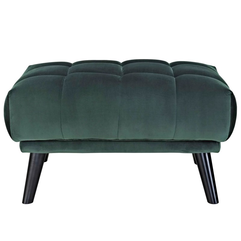 Bestow Performance Velvet Ottoman in Green