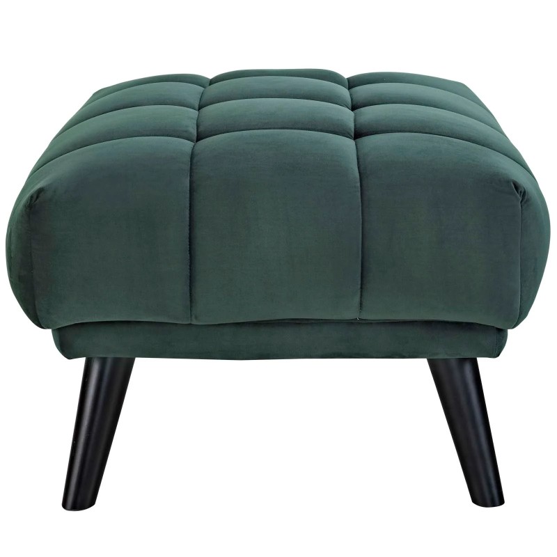 Bestow Performance Velvet Ottoman in Green