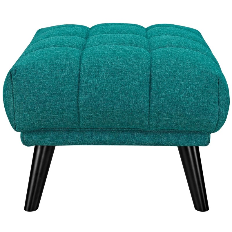 Bestow Upholstered Fabric Ottoman in Teal