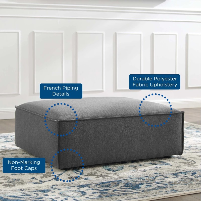 Restore Ottoman in Charcoal