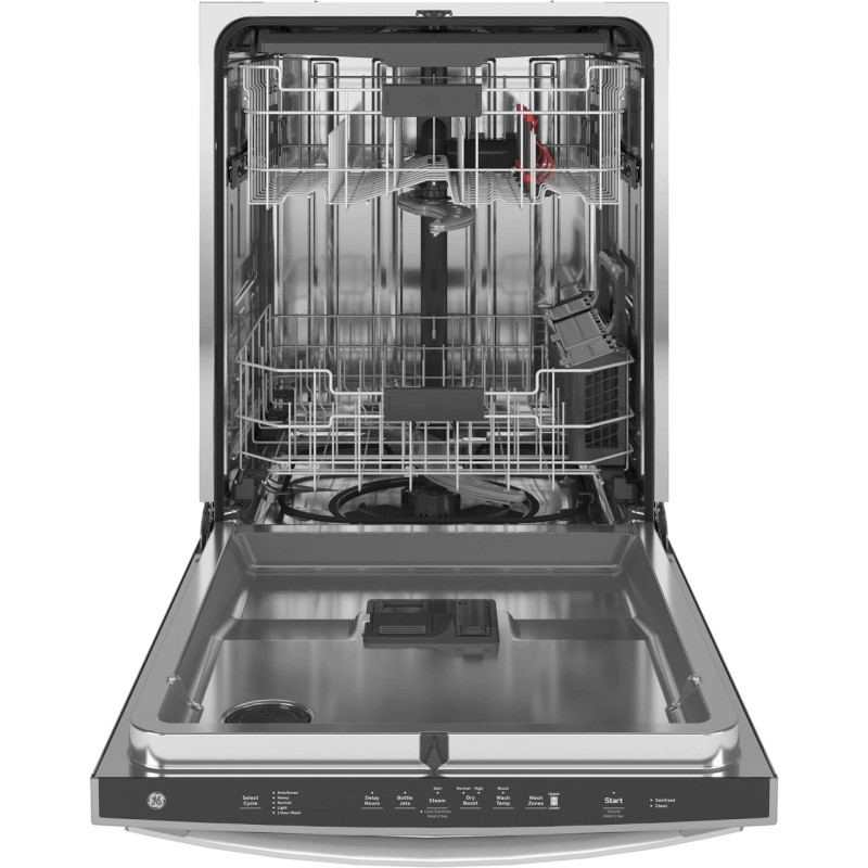 GE Top Control with Stainless Steel Interior Dishwasher with Sanitize Cycle & Dry Boost with Fan Assist