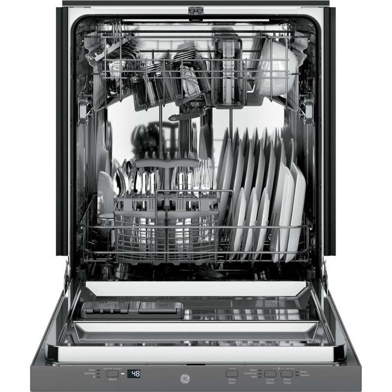 GE ADA Compliant Stainless Steel Interior Dishwasher with Sanitize Cycle