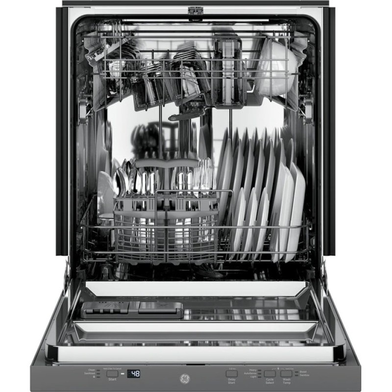 GE ADA Compliant Stainless Steel Interior Dishwasher with Sanitize Cycle