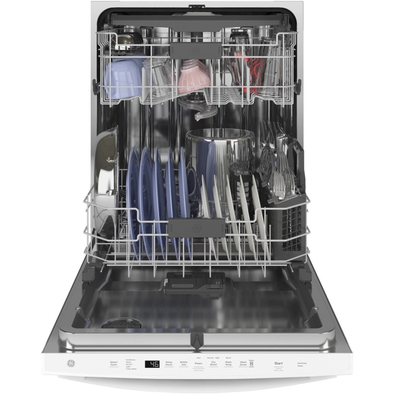 GE Top Control with Stainless Steel Interior Dishwasher with Sanitize Cycle & Dry Boost with Fan Assist