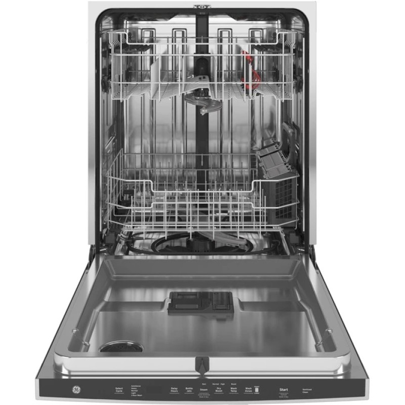 GE Top Control with Stainless Steel Interior Dishwasher with Sanitize Cycle & Dry Boost with Fan Assist