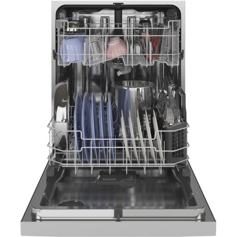 GE Front Control with Stainless Steel Interior Dishwasher with Sanitize Cycle & Dry Boost