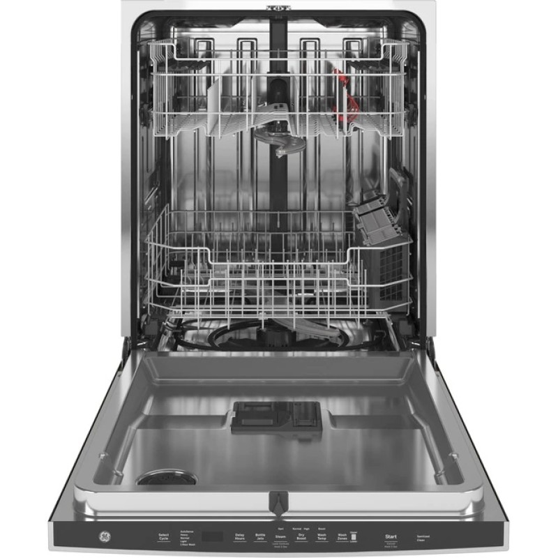 GE Top Control with Stainless Steel Interior Dishwasher with Sanitize Cycle & Dry Boost with Fan Assist