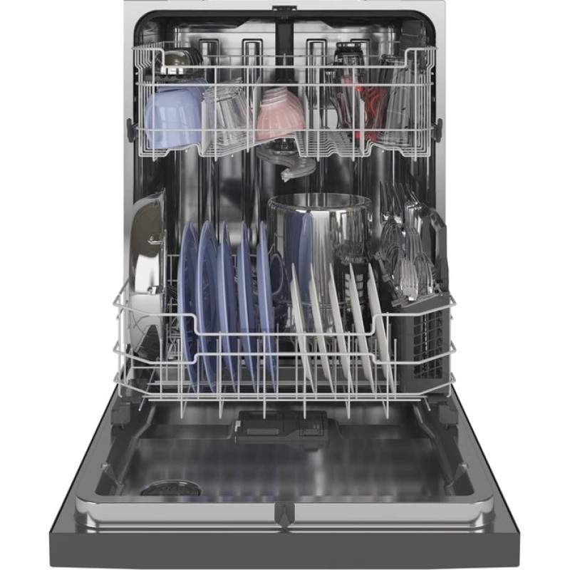 GE Front Control with Stainless Steel Interior Dishwasher with Sanitize Cycle & Dry Boost