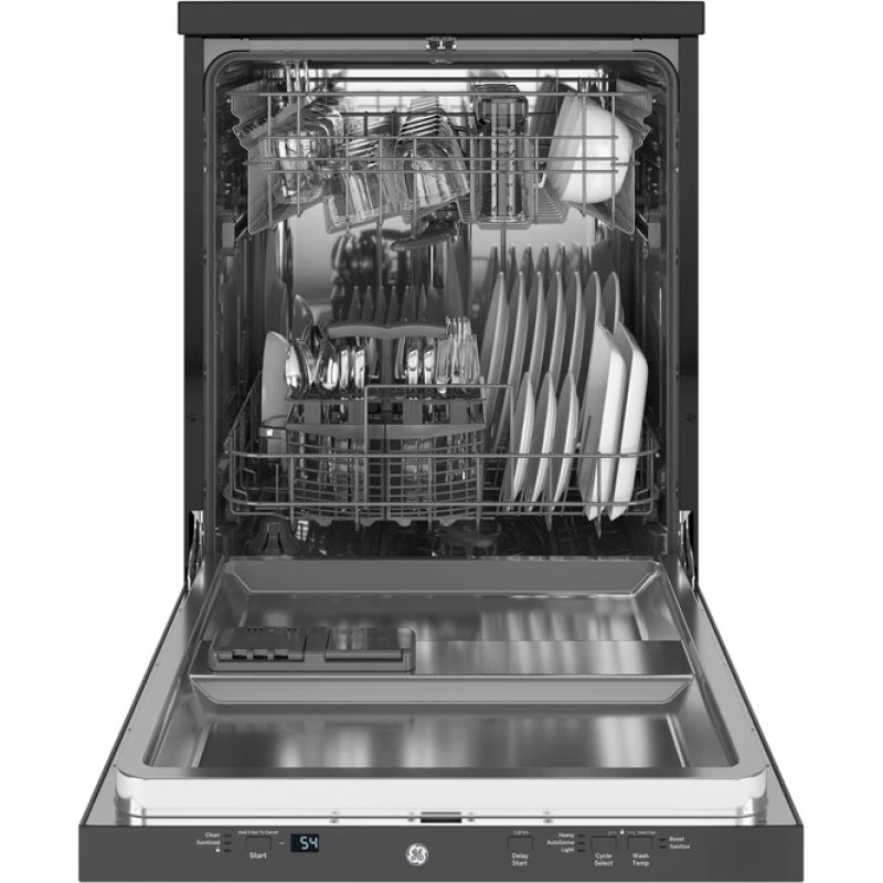 GE 24" Stainless Steel Interior Portable Dishwasher with Sanitize Cycle