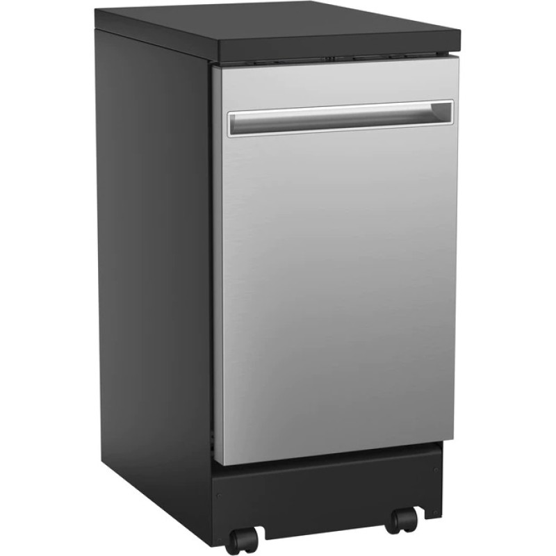 GE 18" Stainless Steel Interior Portable Dishwasher with Sanitize Cycle