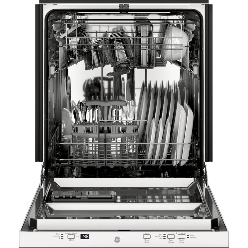 GE ADA Compliant Stainless Steel Interior Dishwasher with Sanitize Cycle