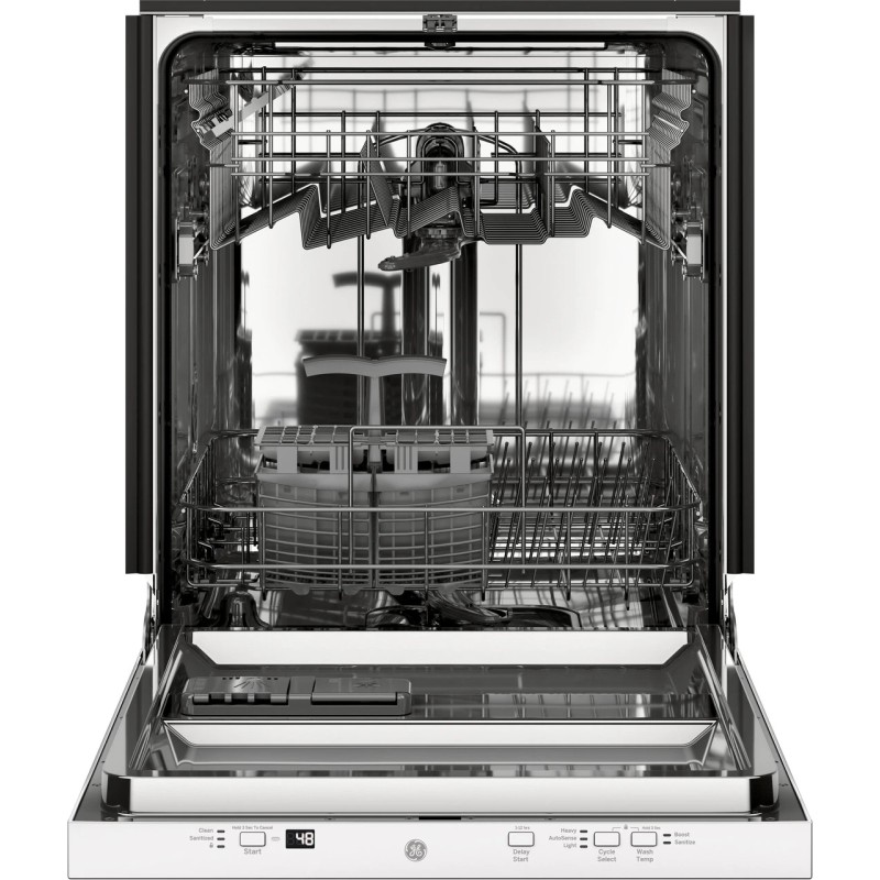 GE ADA Compliant Stainless Steel Interior Dishwasher with Sanitize Cycle