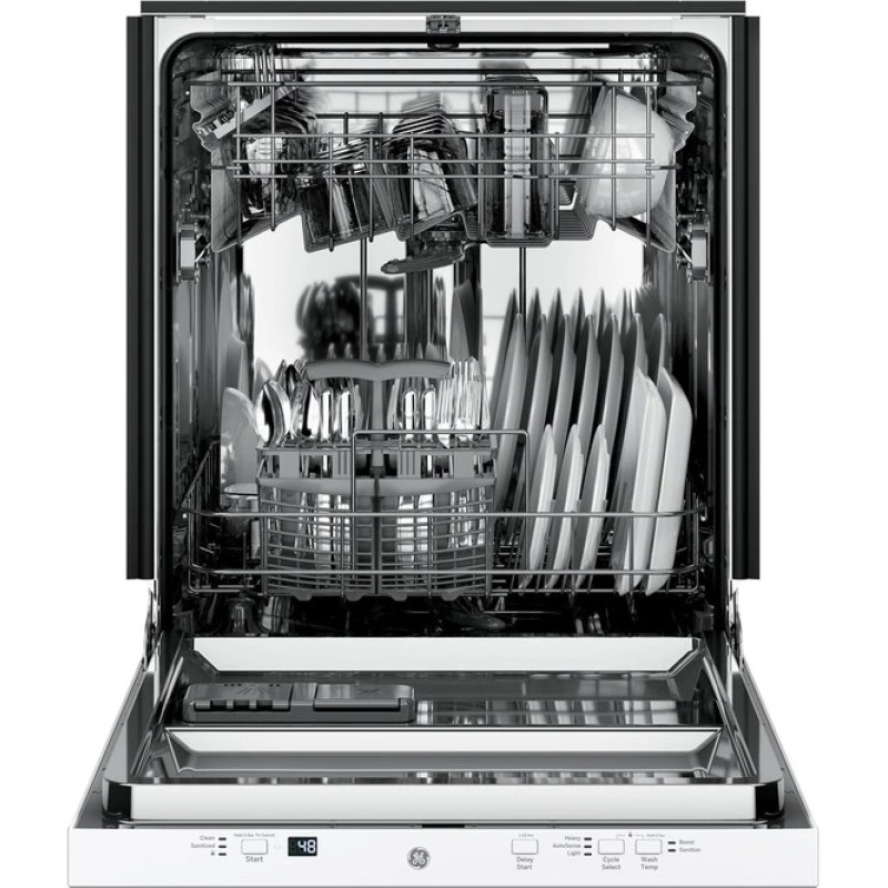 GE ADA Compliant Stainless Steel Interior Dishwasher with Sanitize Cycle
