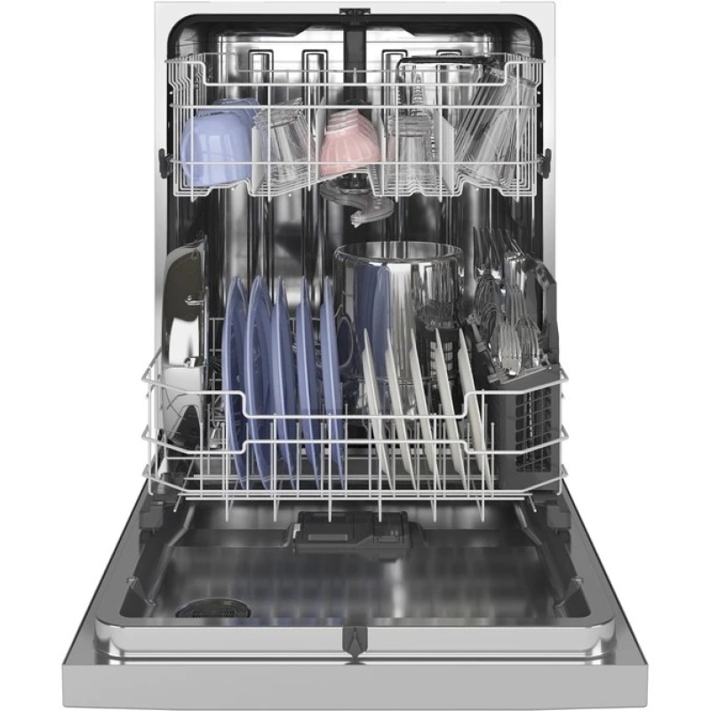 GE Front Control with Stainless Steel Interior Dishwasher with Sanitize Cycle & Dry Boost