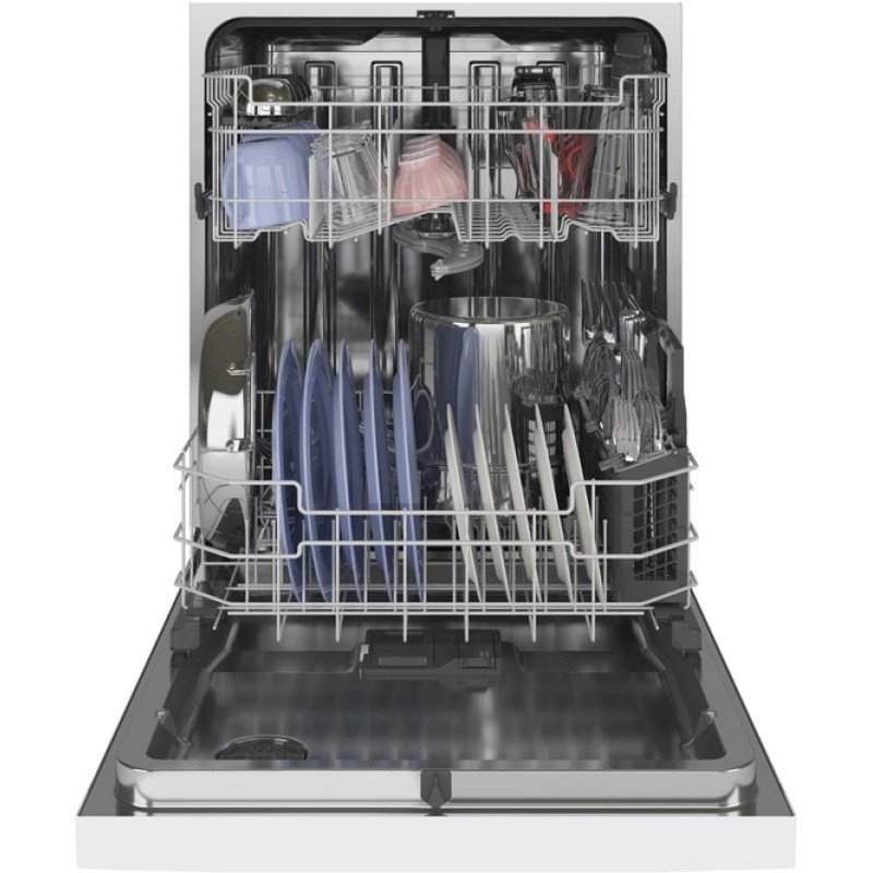 GE Front Control with Stainless Steel Interior Dishwasher with Sanitize Cycle & Dry Boost