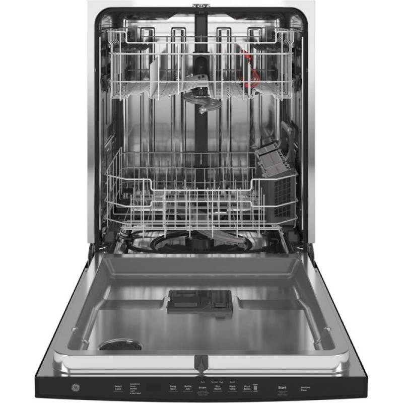 GE Top Control with Stainless Steel Interior Dishwasher with Sanitize Cycle & Dry Boost with Fan Assist