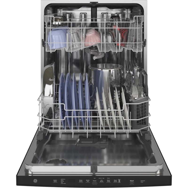 GE Top Control with Stainless Steel Interior Dishwasher with Sanitize Cycle & Dry Boost with Fan Assist