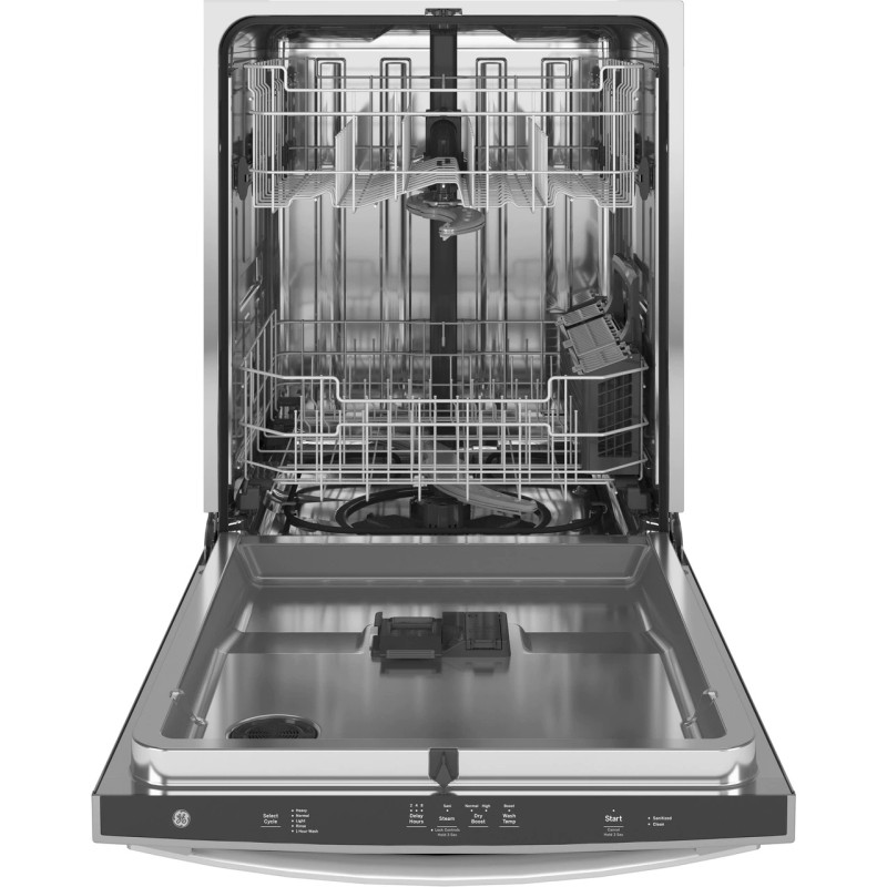 GE Top Control with Stainless Steel Interior Dishwasher with Sanitize Cycle & Dry Boost with Fan Assist