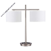 Brushed Nickel Desk Lamp with 2 Outlets & 2 USB Ports – 26” Height