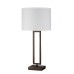 Bronze Single Table Lamp with White Fabric Shade – E26 Socket, 28" Height