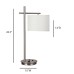 Modern Satin Chrome Table Lamp with USB Port and Power Outlet – 26.5" Bedside Lamp