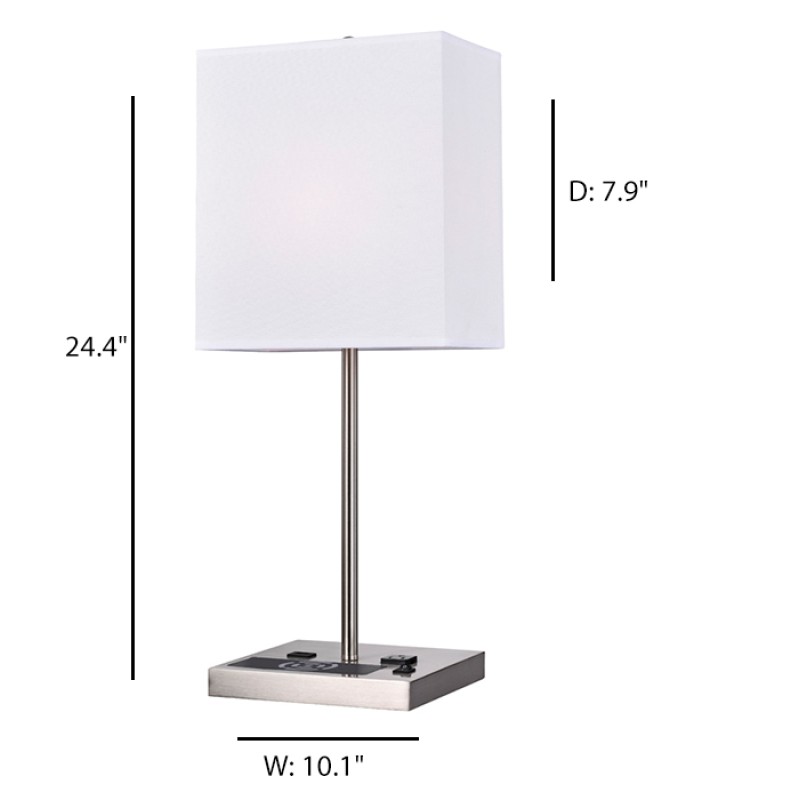 LED Wall Lamp with Power Outlet & USB Charging Option – 10.1" x 24.4" – Oil Rubbed Bronze / Satin Nickel – ETL Listed