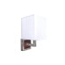 Single Arm Wall Lamp Brushed Nickel & Wood Veneer with T/C Fabric Shade | LOG660123
