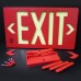 100 ft LED Exit Sign Red – Photoluminescent Emergency Exit Sign with Chevrons