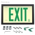 Rigid PVC Plastic EXIT Sign, black aluminum frame, green letters (6 in)