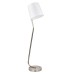 Brushed Nickel Floor Lamp with White Fabric Shade – 55" Standing Lamp with Foot Switch | FL-0062-LG