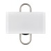Brushed Nickel & Matte Black Wall Lamp with White Fabric Shade – Dual E26 Sockets, Hardwired