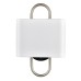 Brushed Nickel & Matte Black Wall Lamp with White Fabric Shade – E26 Socket, Hardwired