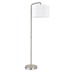 Brushed Nickel Floor Lamp with White Fabric Shade – 61.5" Standing Lamp with Rocker Switch | FL-049FL-LG