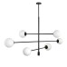 Powder Coated Matte Black Pendant Lamp – Hardwired 6-E26 Sockets, Frosted Glass | WL-W420-LG